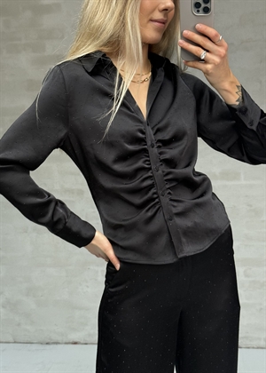 Christy heavy sateen bedaz skjorte Sort Neo Noir 